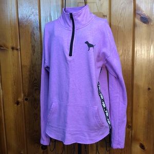 PINK Victoria’s Secret purple quarter zip sweatshirt pullover top size XS causal